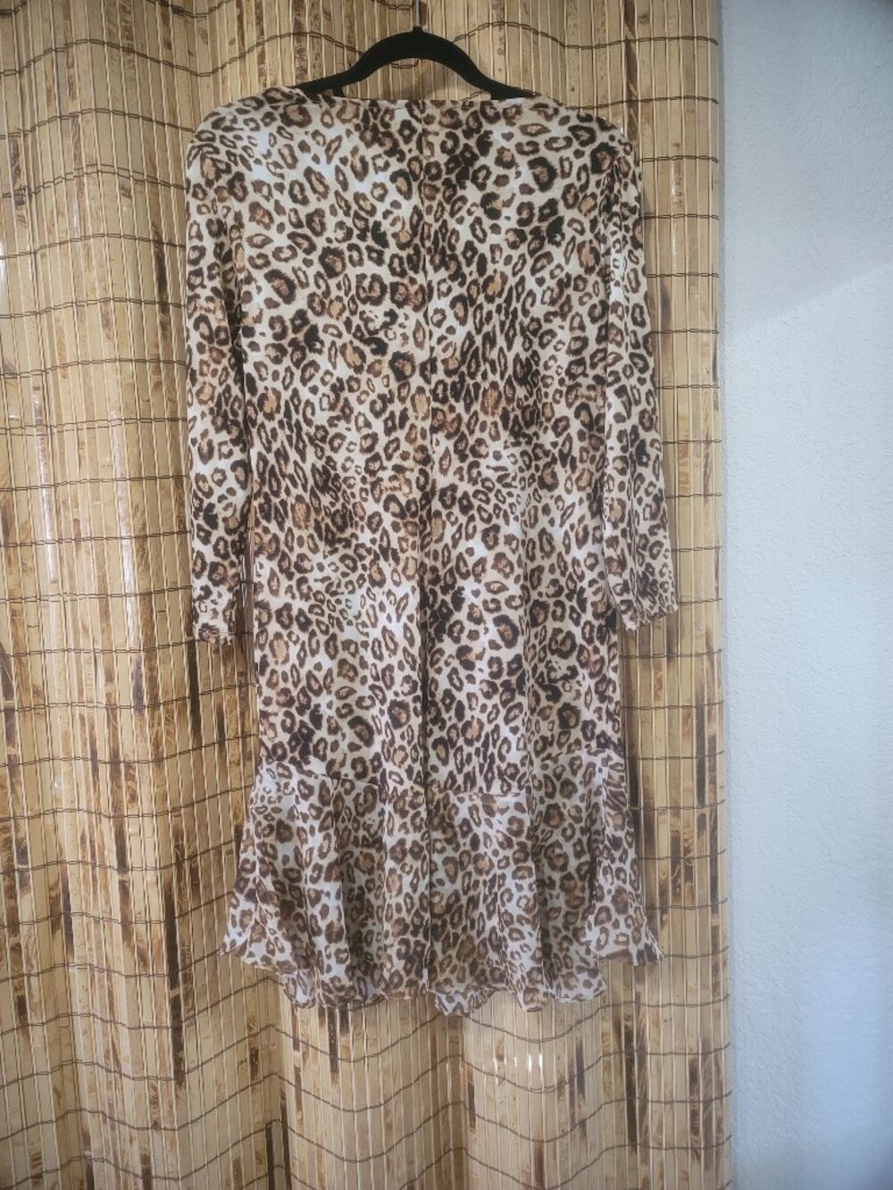 Blu Sage Leopard-Print Long-Sleeve Dress (Size Medium)